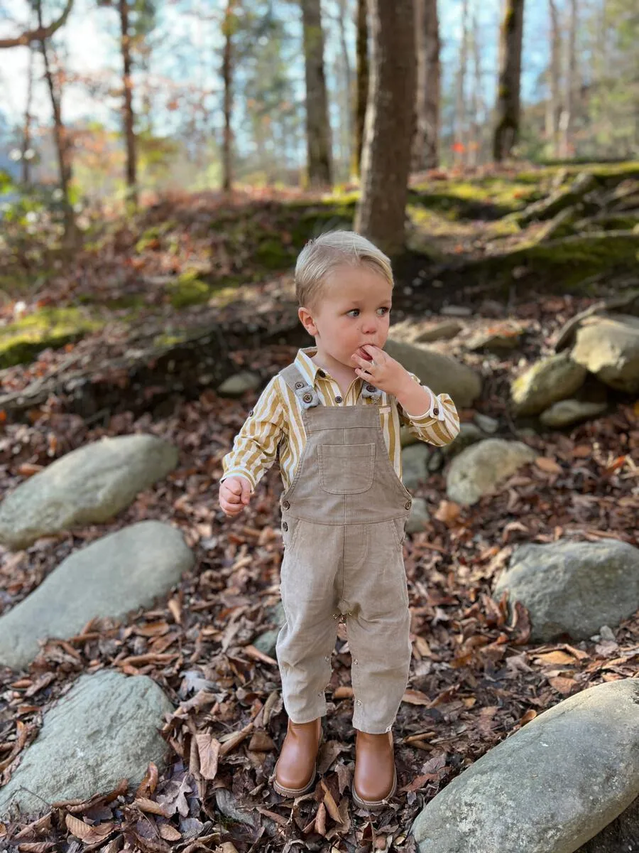 Grey Harrison Cord Overalls