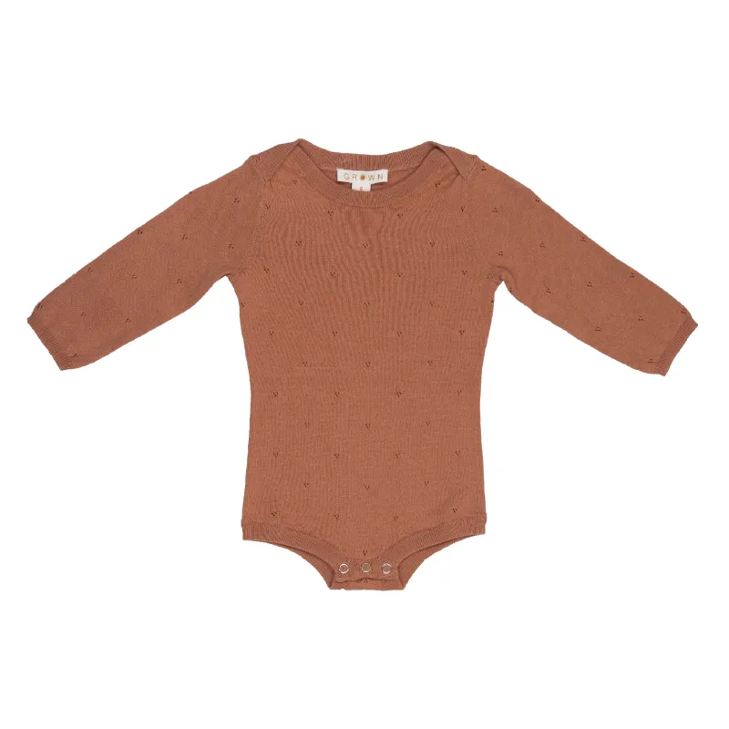 Grown Pointelle Bodysuit - Terracotta Rose