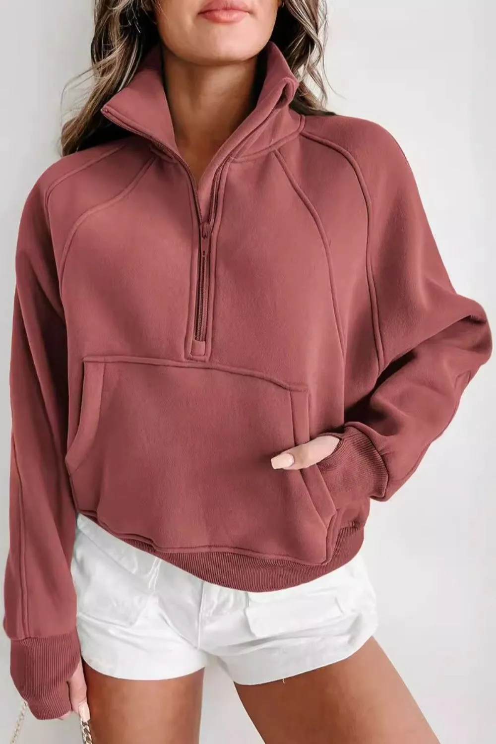 Half Zip Long Sleeve Sweatshirt | Cozy Sweatshirt | Loungewear