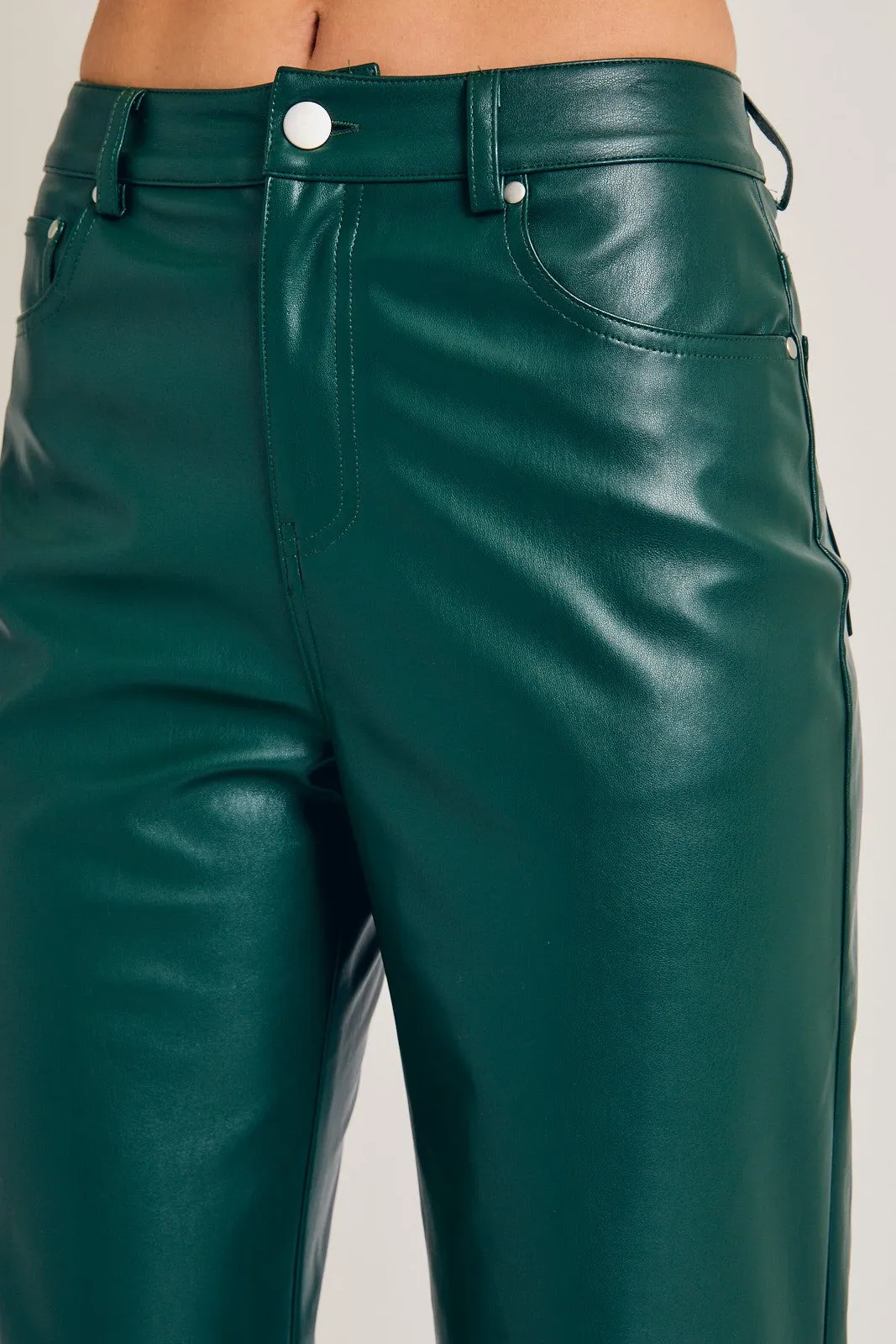 High Waist Faux Leather Pant