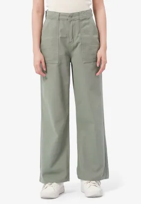 High Waist Pants with Double Pocket