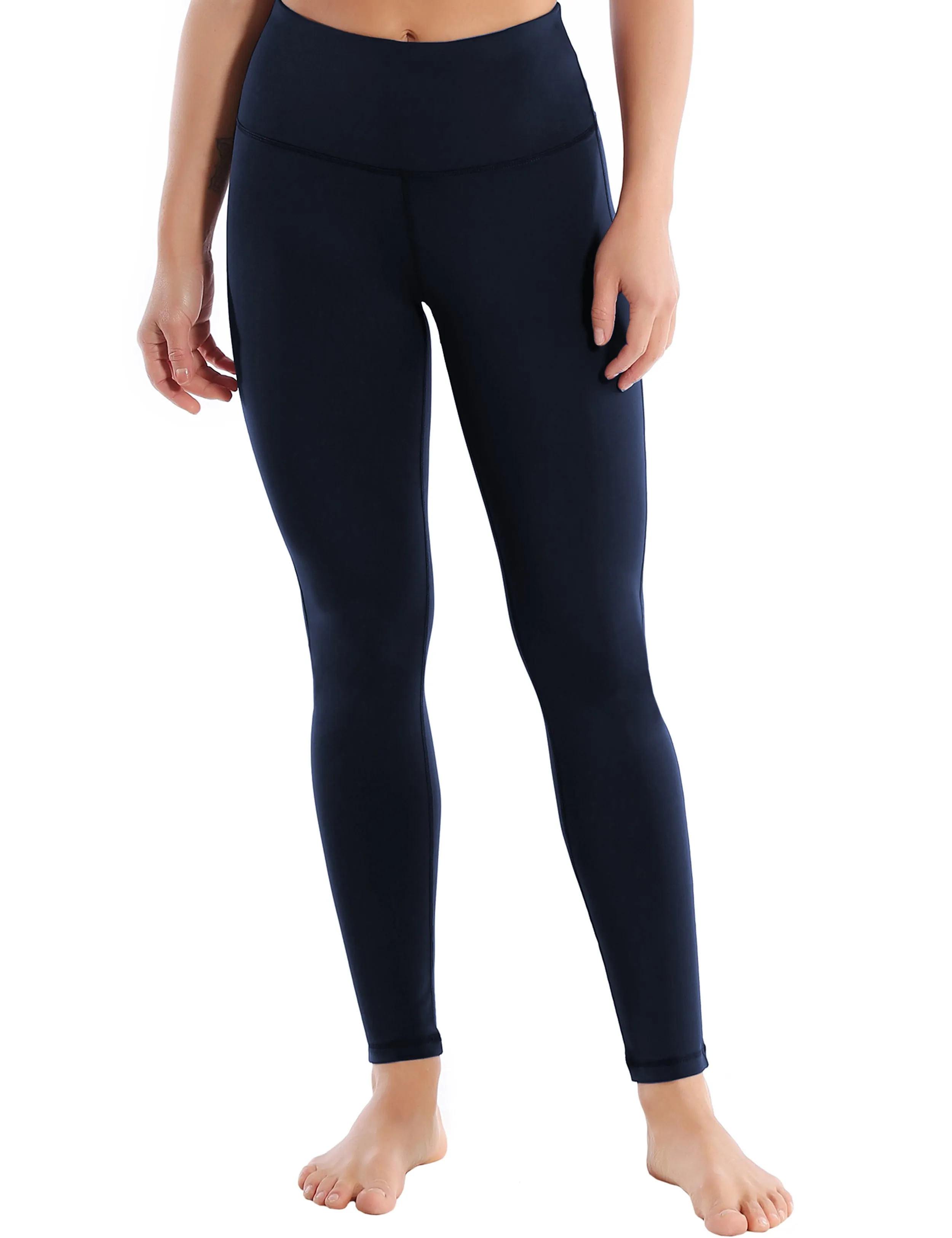 High Waist Side Line Yoga Pants darknavy