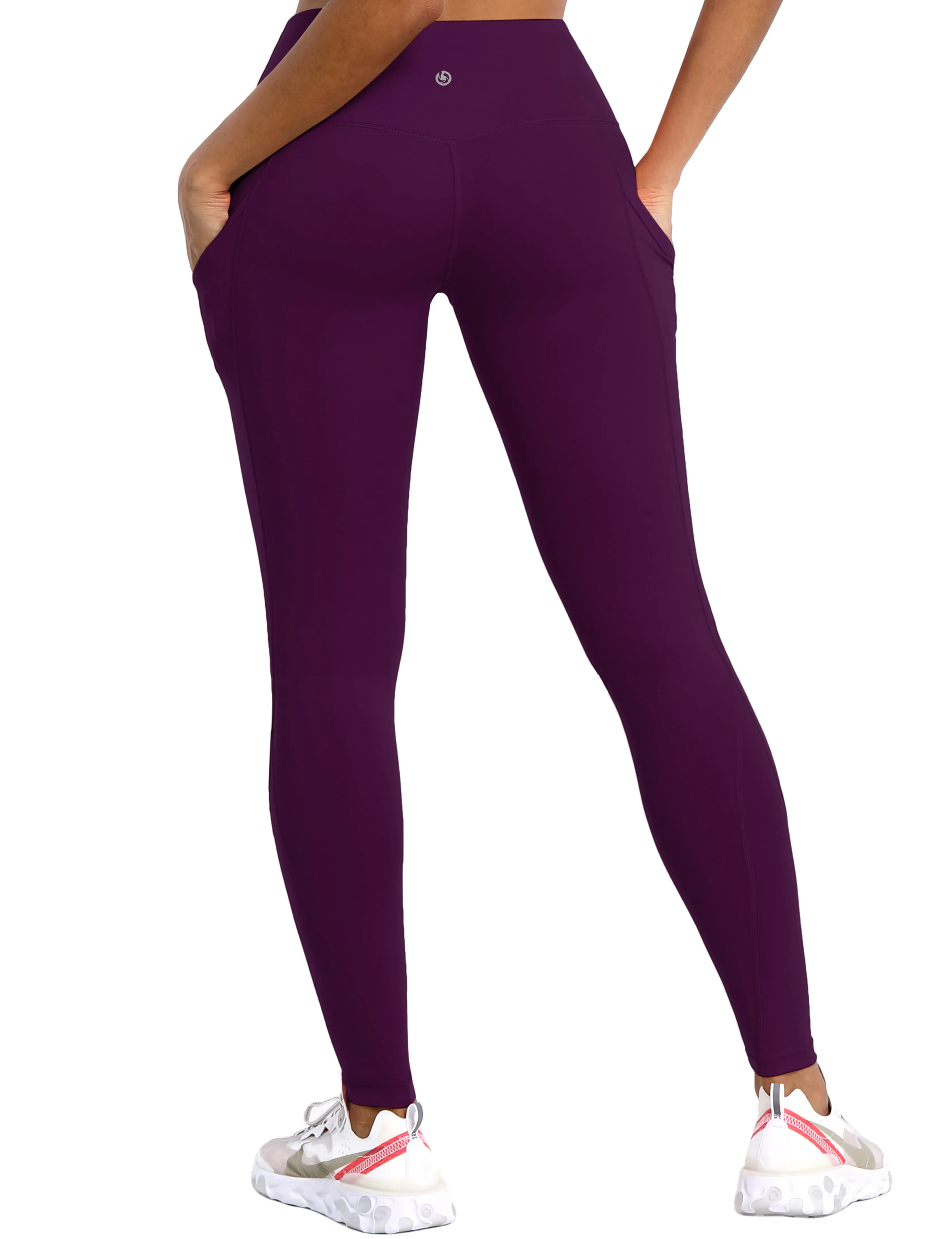 High Waist Side Pockets Gym Pants plum_Gym