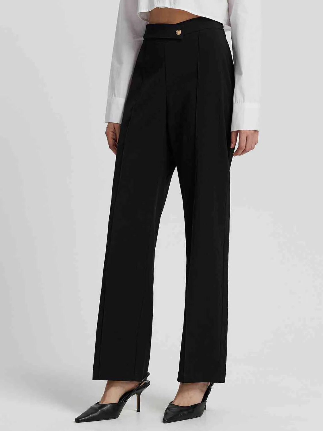 High Waist Straight Pants