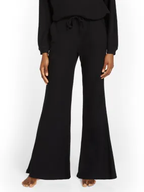 High-Waist Waffle Flare Pant