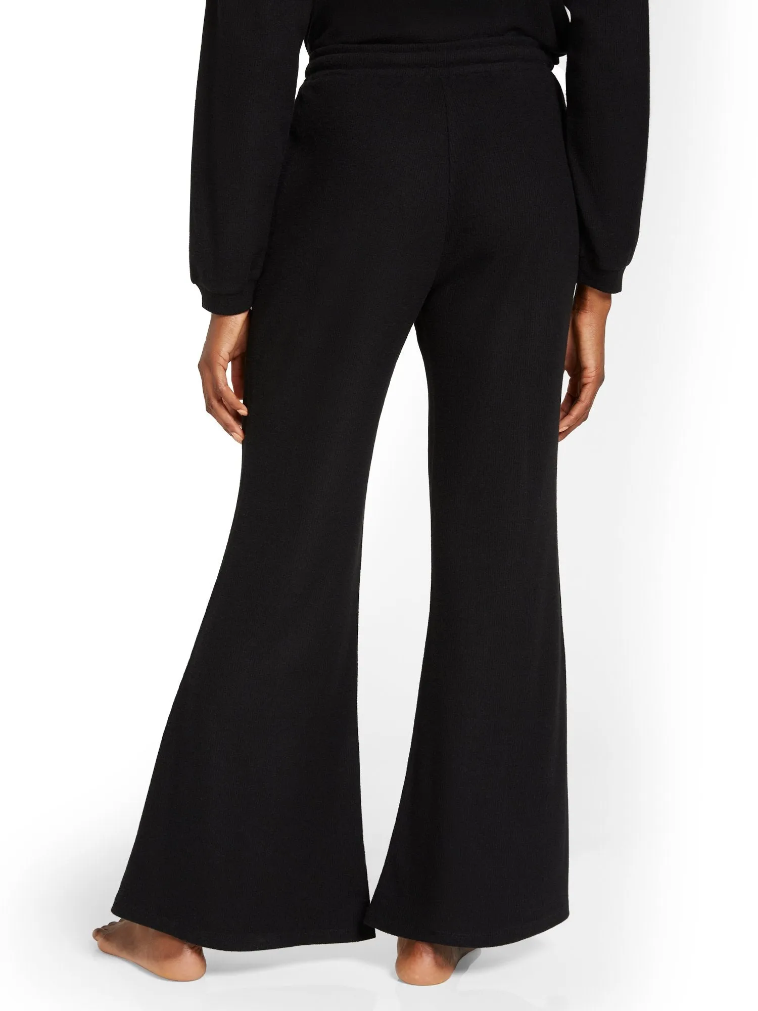 High-Waist Waffle Flare Pant