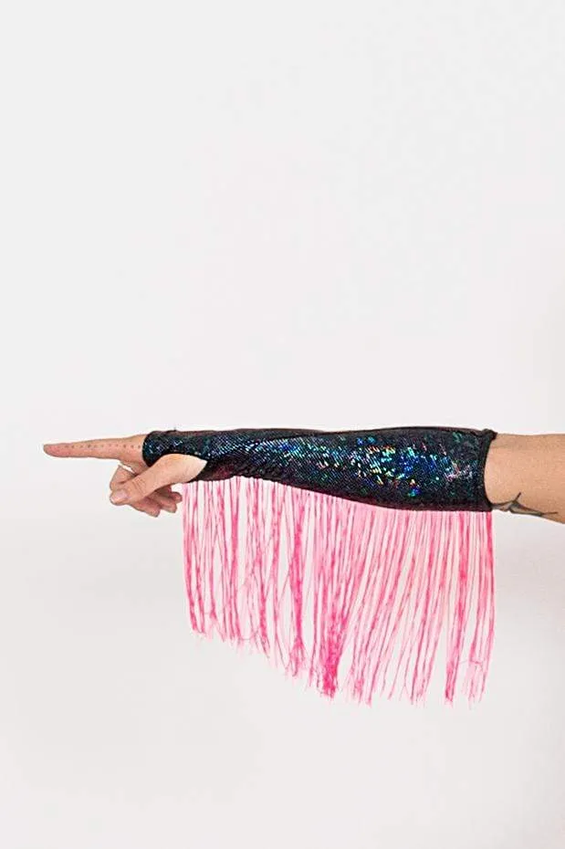 Holographic Neon Fringe Gloves | 13 Colors