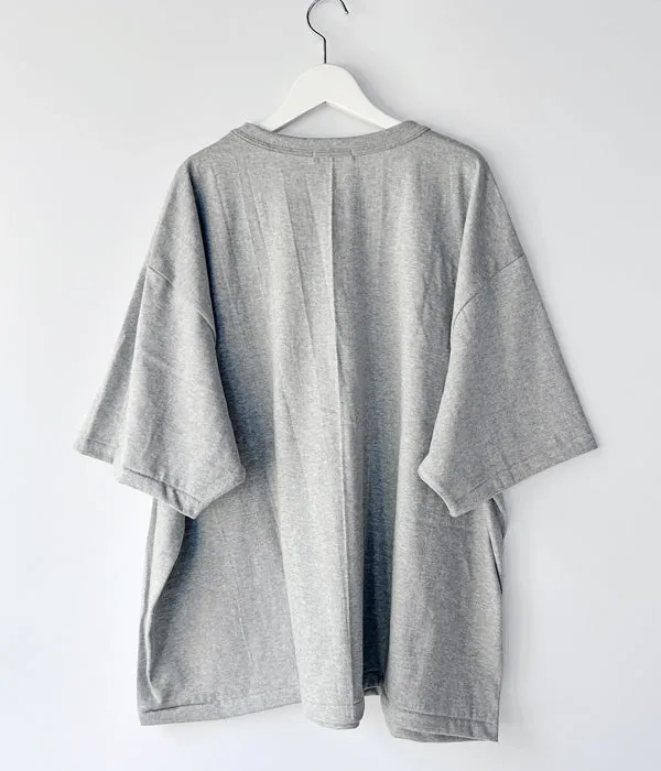 INTERIM/BINDER NECK LOOP WHEEL AME-KAJI TEE (A.GRAY)