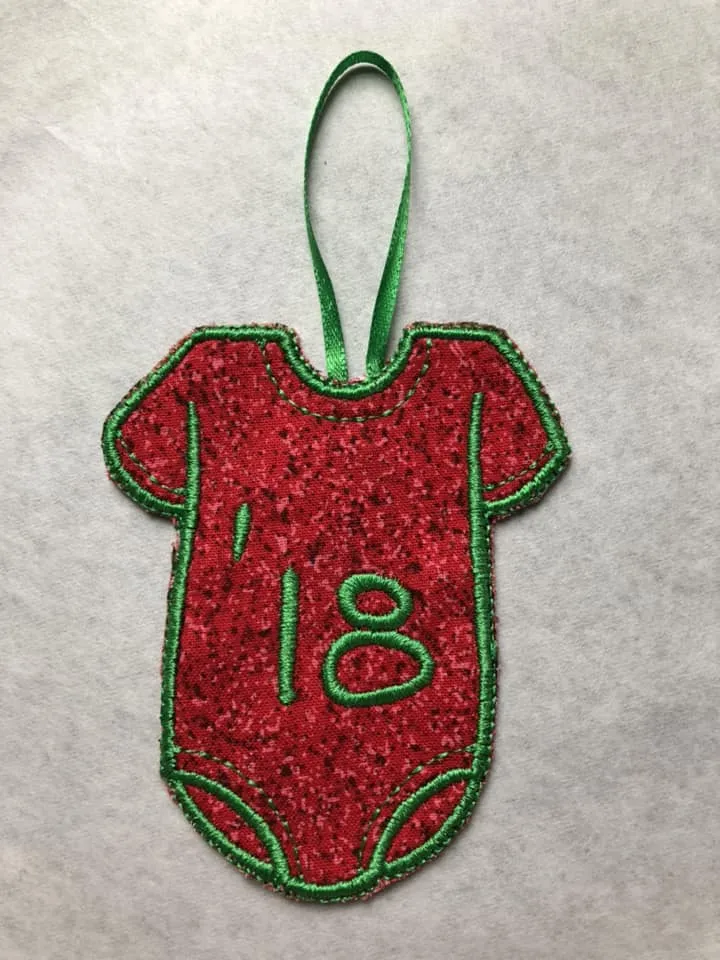 ITH Baby Bodysuit Ornament Machine Embroidery Design  4x4