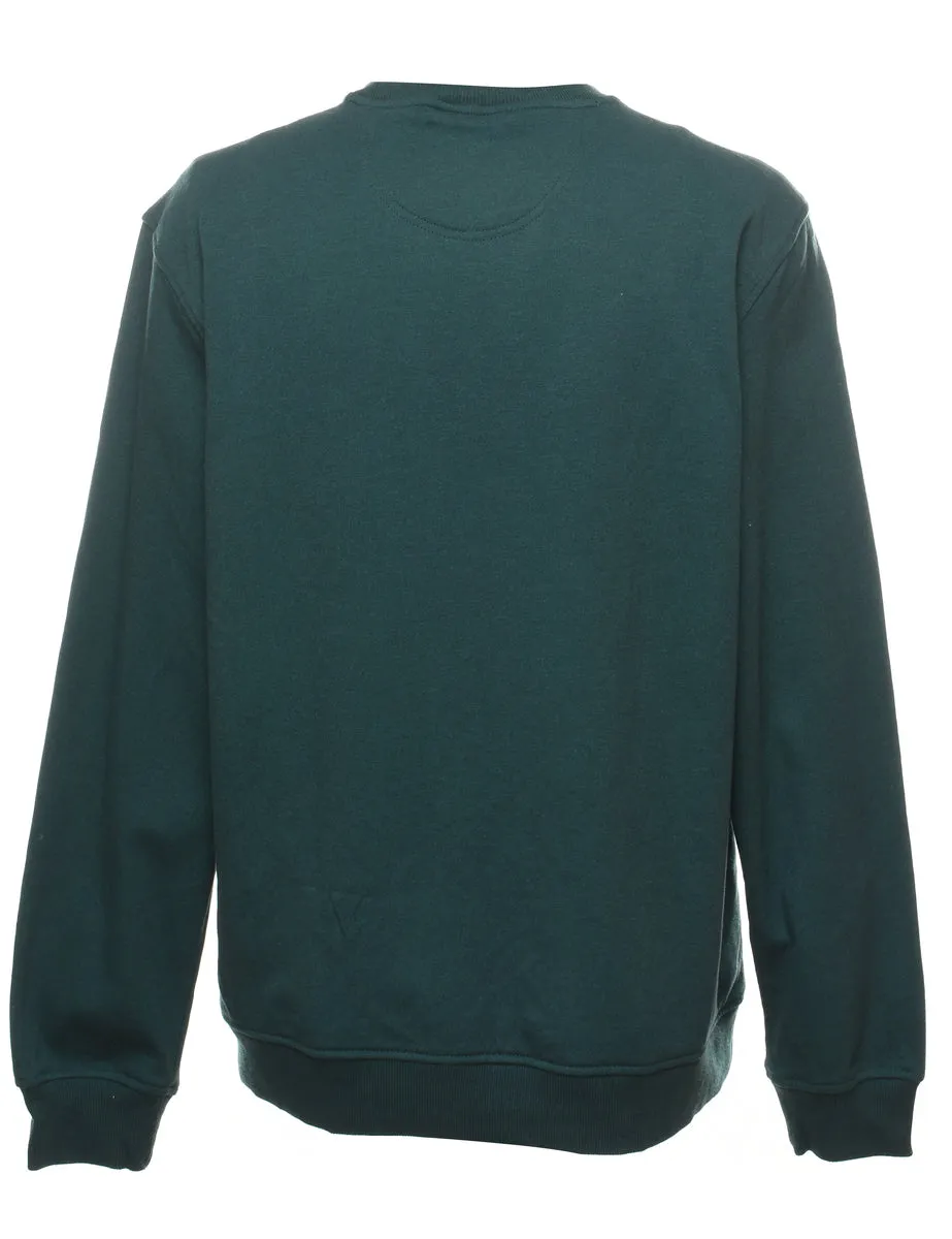 Izod Plain Dark Green Sweatshirt - L