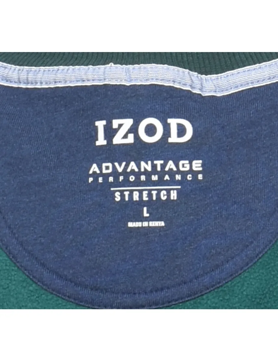 Izod Plain Dark Green Sweatshirt - L