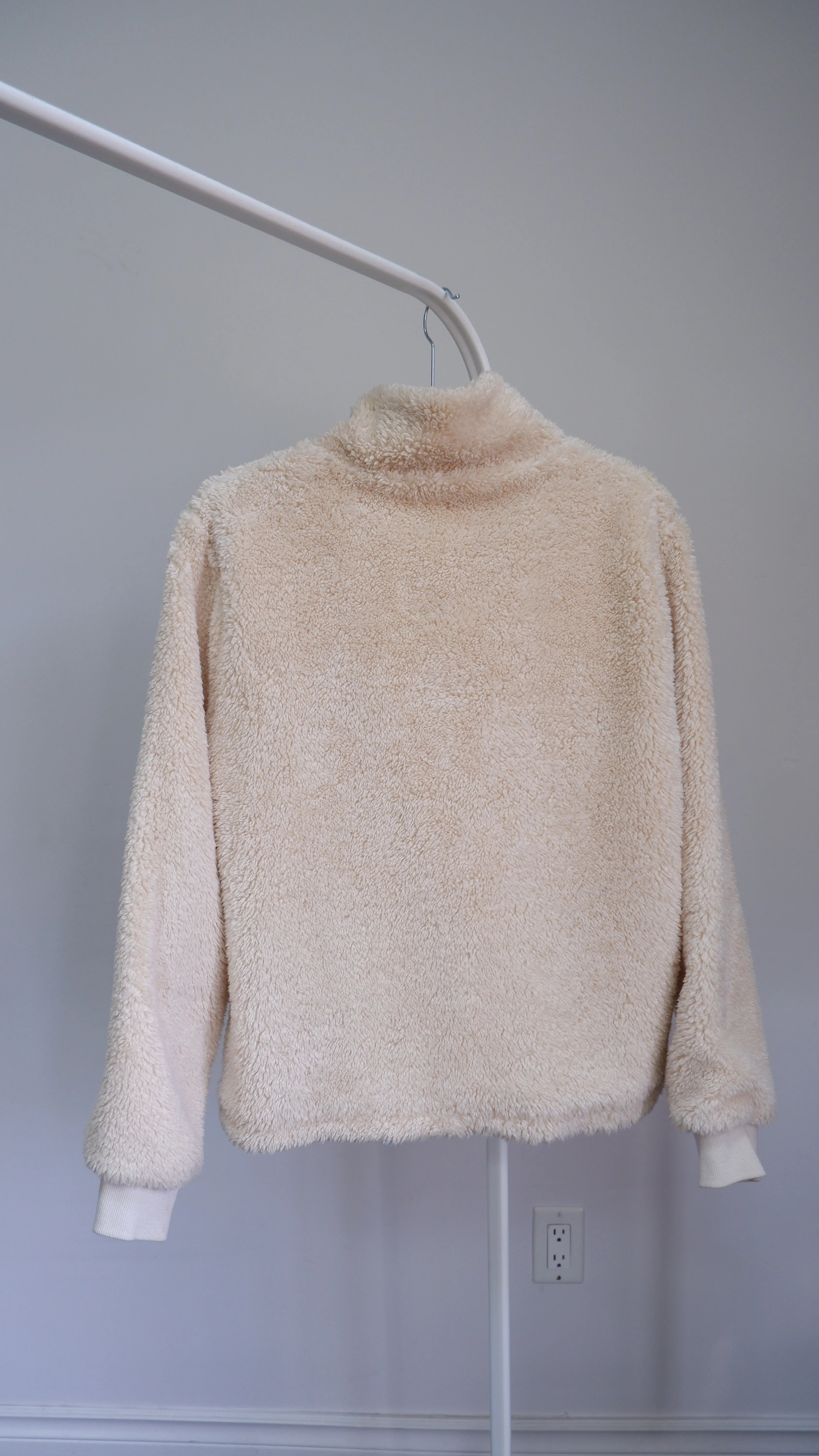 J Crew Cream Teddy Bomber - L