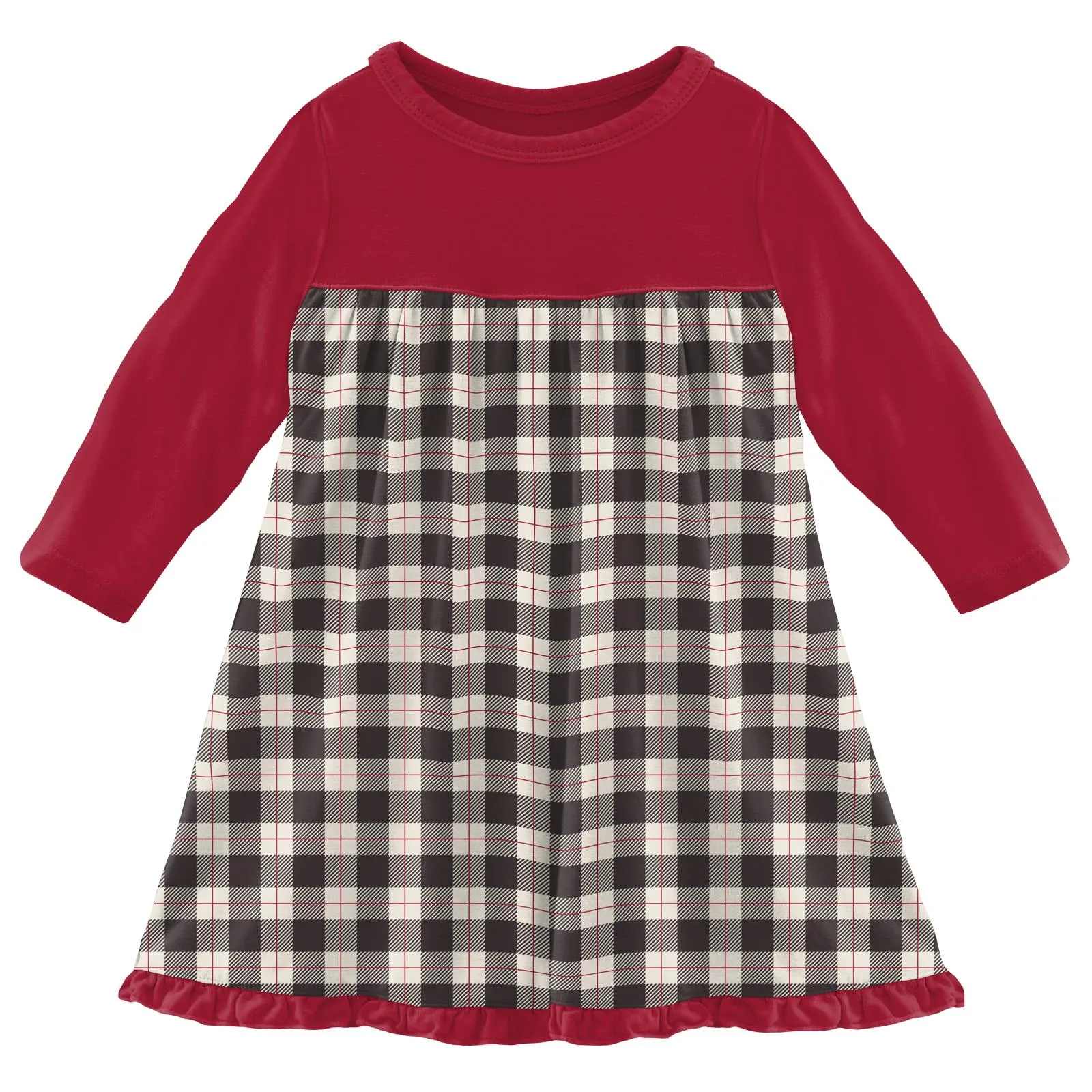 KicKee Pants Midnight Holiday Plaid Classic L/S Swing Dress