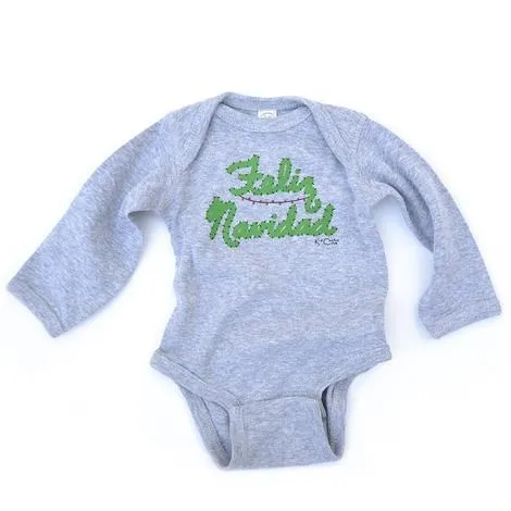 Kid Cactus Club Feliz Navidad Gray Infant Bodysuit