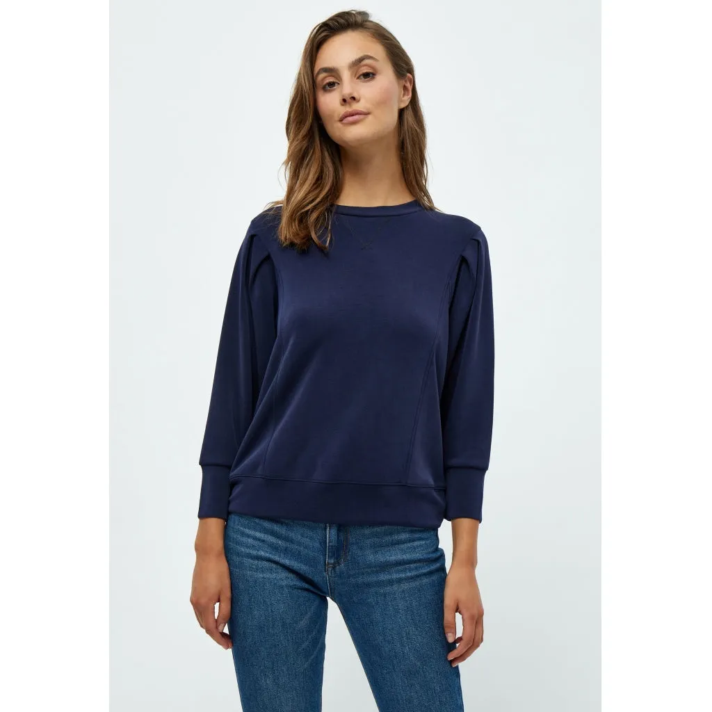 Laila 3/4 Sleeve Sweat - MIDNIGHT NAVY