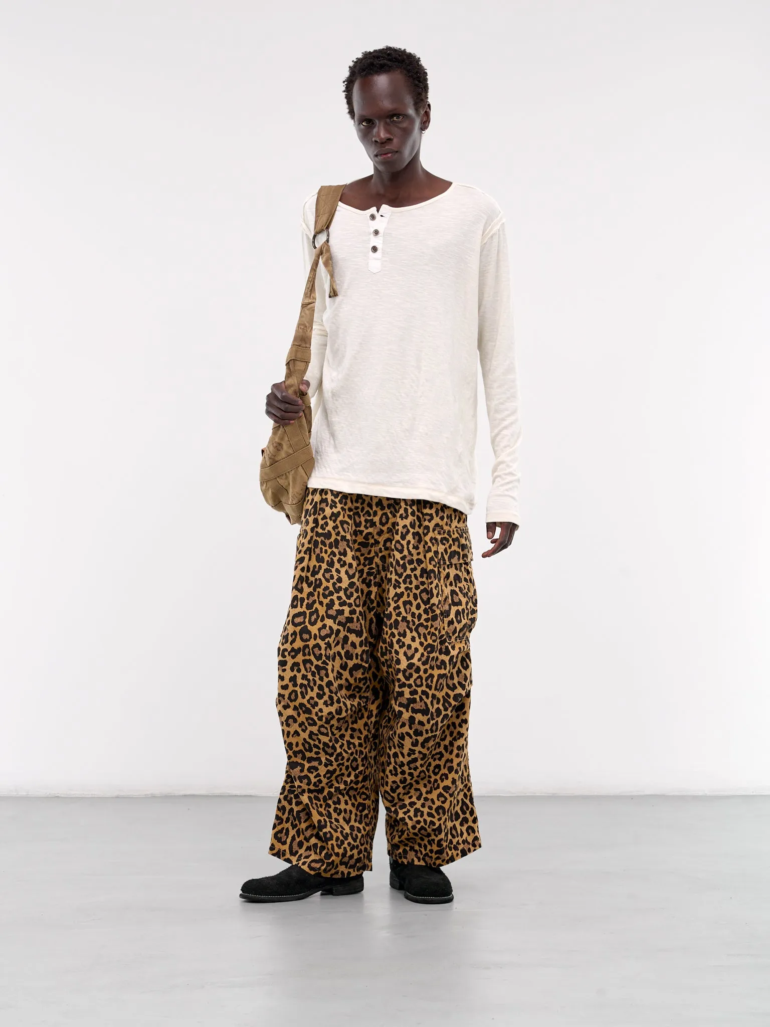 Leopard Cargo Trousers (K2409LP008-BROWN)