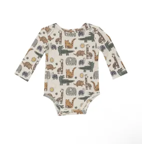 Long Sleeve Bodysuit - Safari Sketchbook