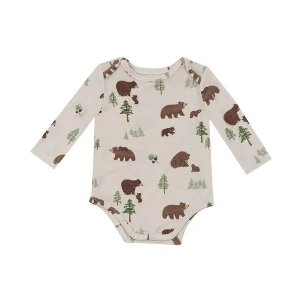 Long Sleeve Bodysuit - Sweet Brown Bears