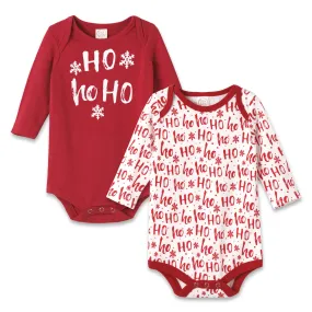 Long Sleeve Bodysuits - 2pc-Ho Ho Ho