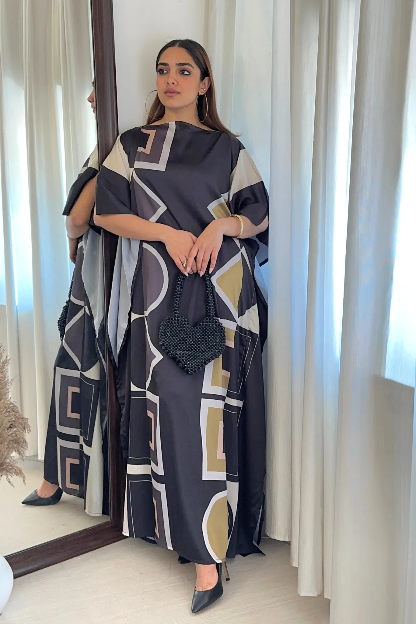 Love Geometry Printed Kaftan Dress