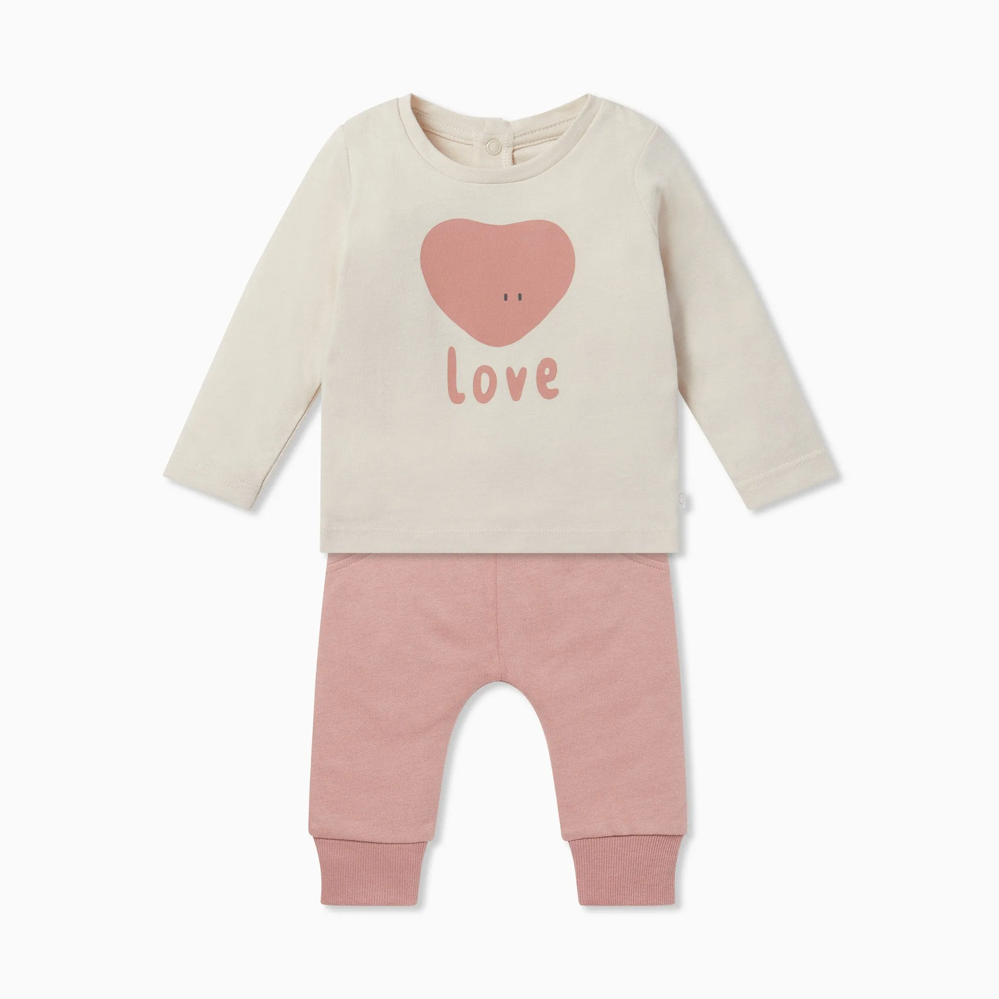 Love Slogan Long Sleeve T-Shirt & Joggers Outfit