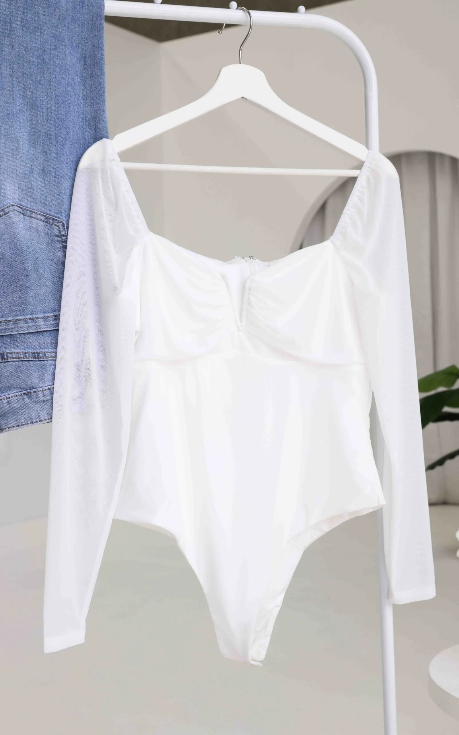 Madison Mesh Bodysuit - White