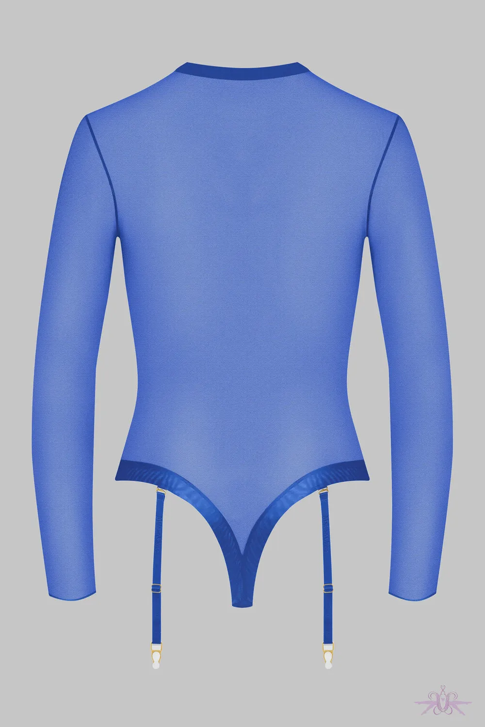 Maison Close Corps a Corps Blue Long Sleeved Body with Suspenders