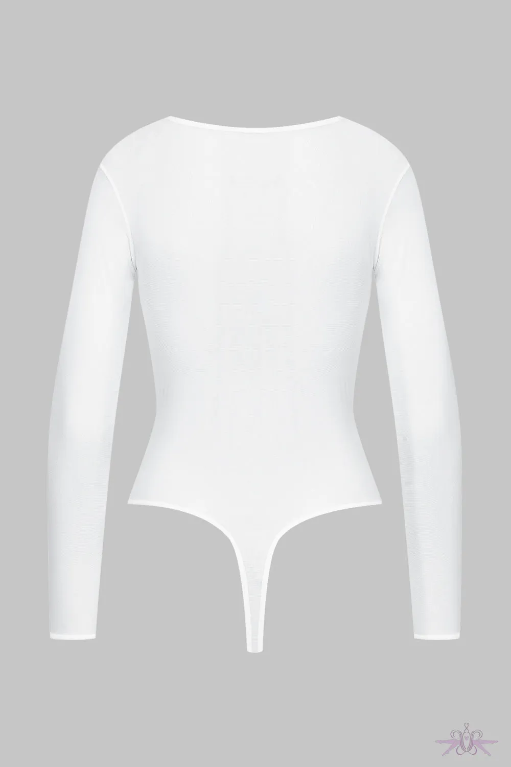 Maison Close Pure Tentation Long Sleeved White Thong Body