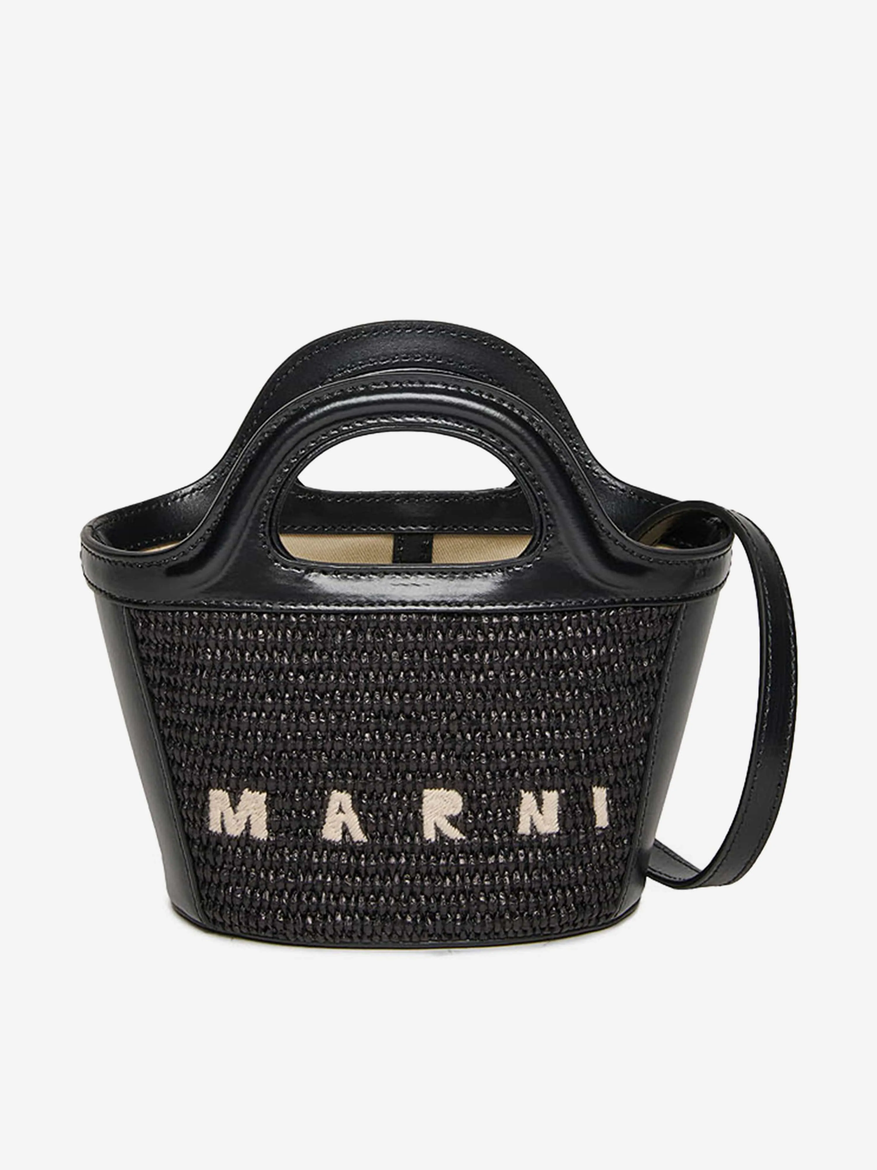 MARNI Girls Tropicalia Micro Bag in Black (21cm)