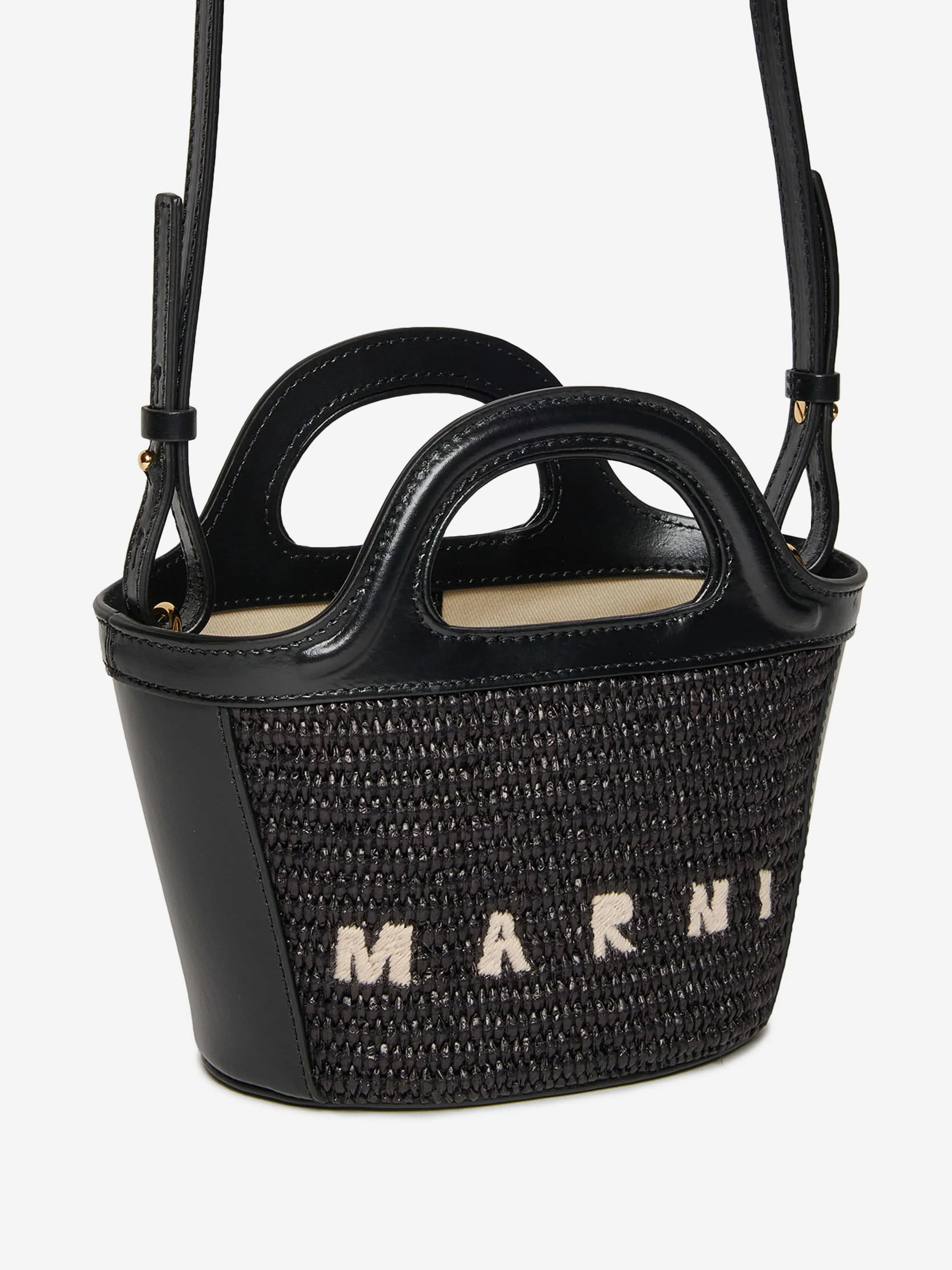 MARNI Girls Tropicalia Micro Bag in Black (21cm)