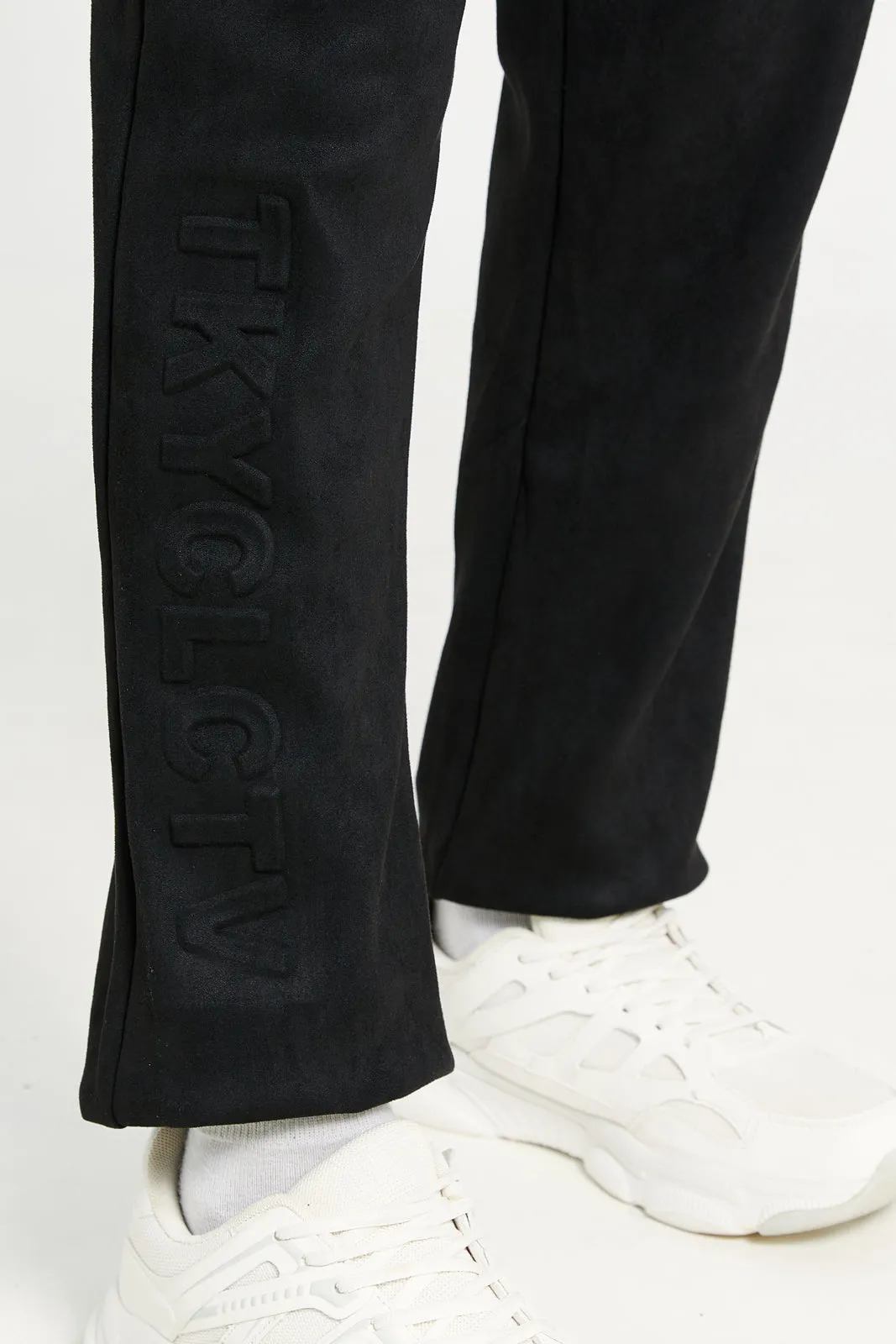 Men Black Embossed Joggers