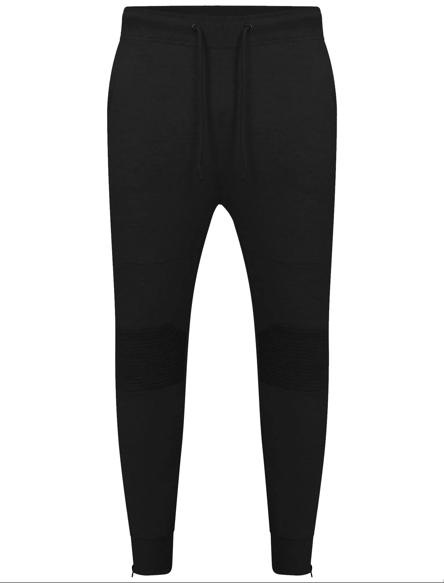 Mens Dominic Qutory Panel Joggers with Zip Cuffs in Black