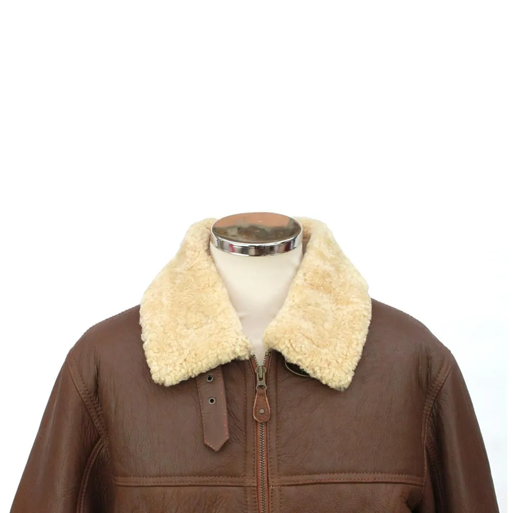 Men's Shaun Leather Sheepskin Jacket - Cognac