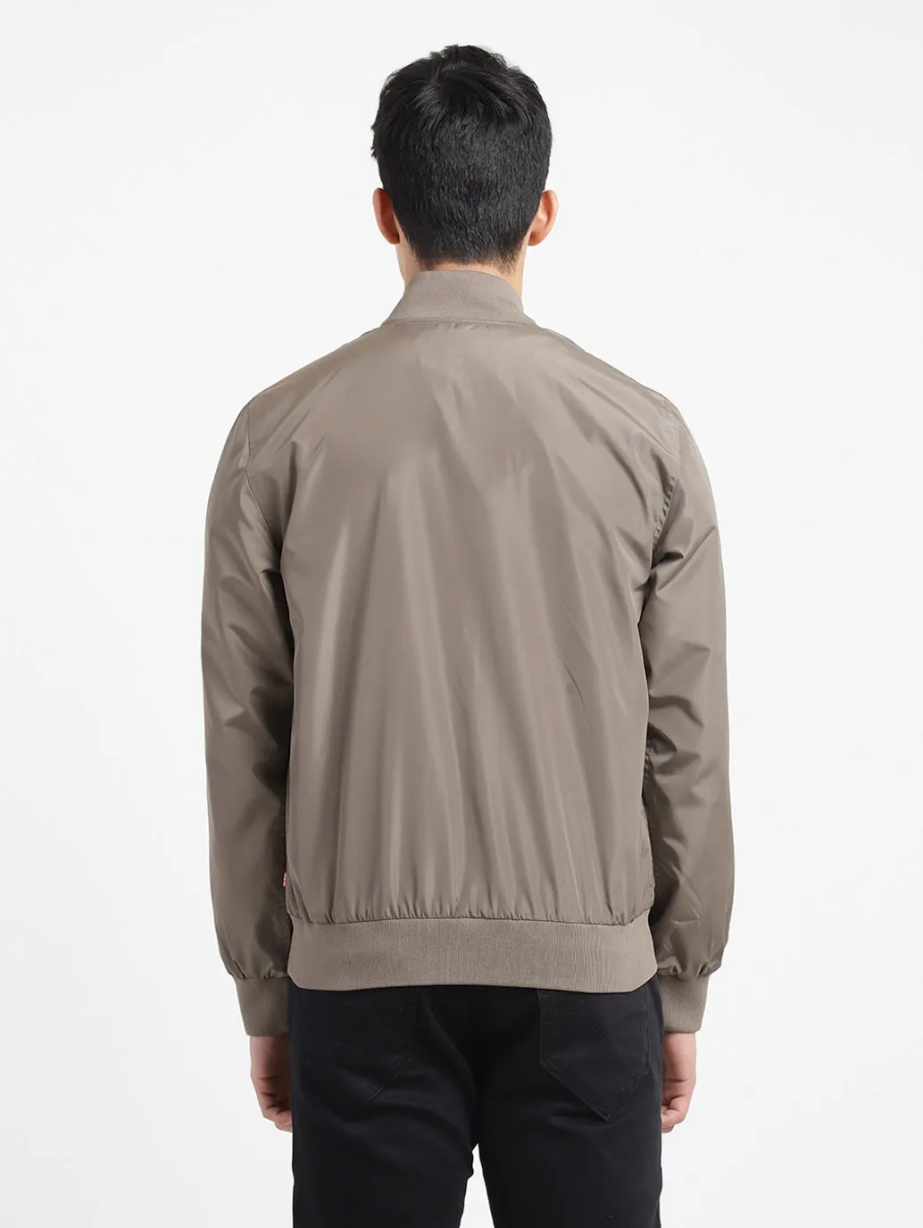 Men's Solid Collar Neck Bomber Jacket