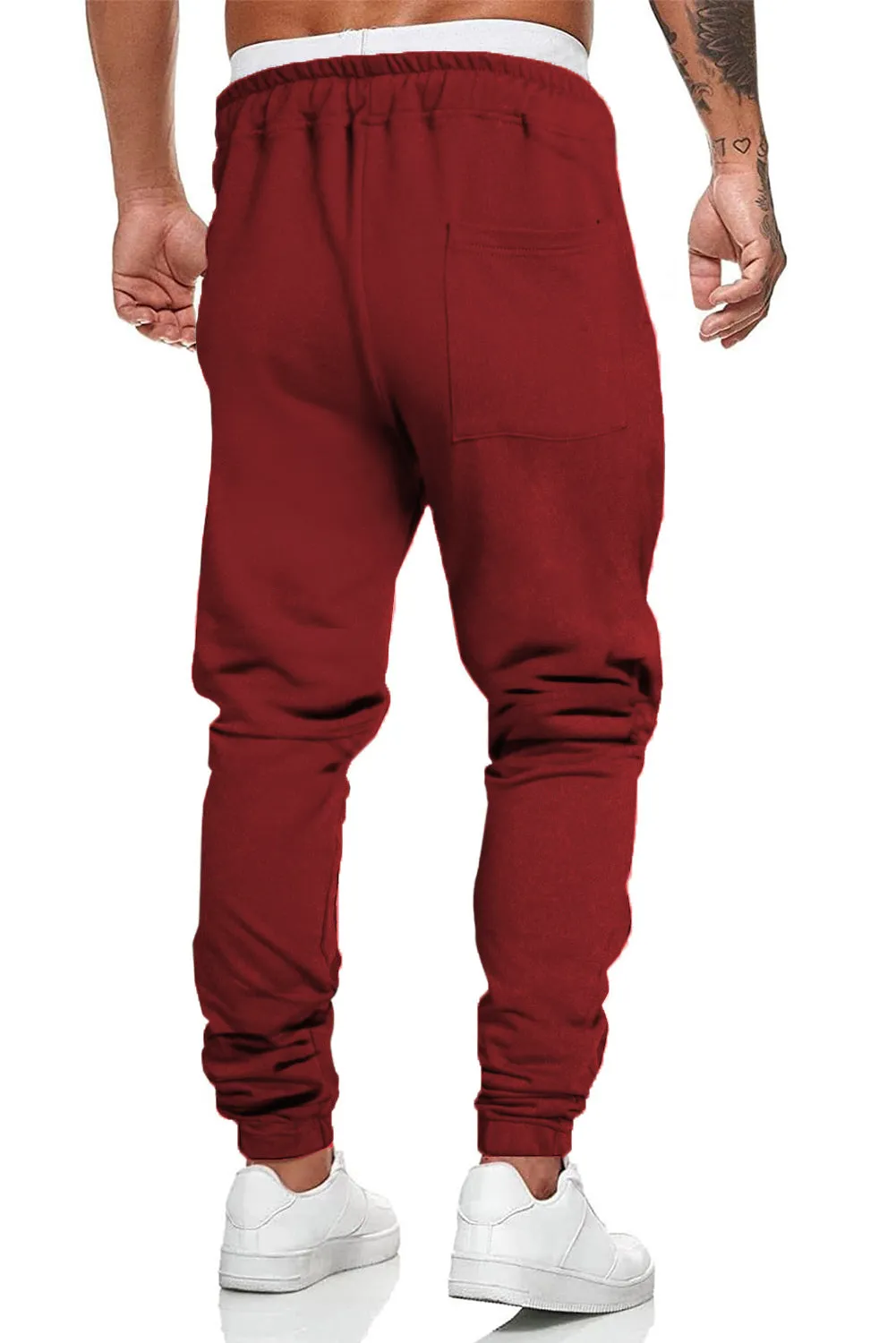 Men's Solid Color Drawstring Elastic Waist Joggers