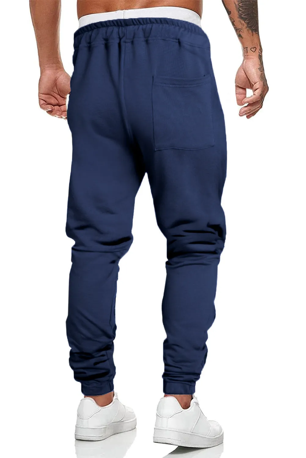 Men's Solid Color Drawstring Elastic Waist Joggers