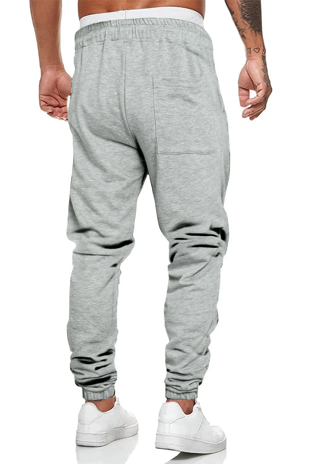 Men's Solid Color Drawstring Elastic Waist Joggers