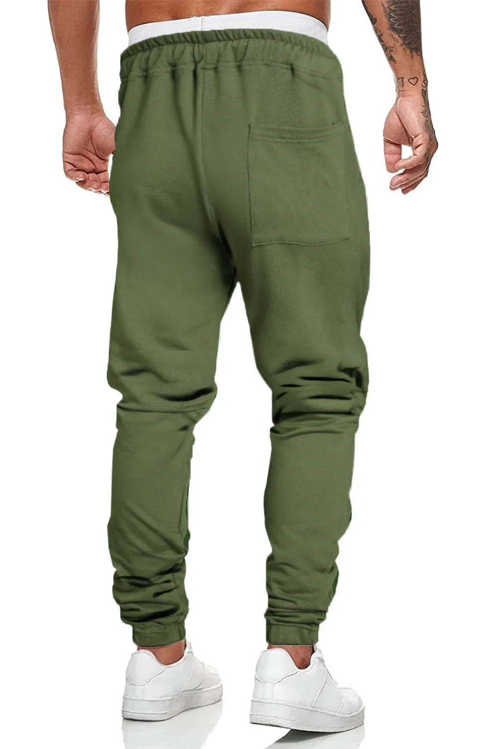 Men's Solid Color Drawstring Elastic Waist Joggers