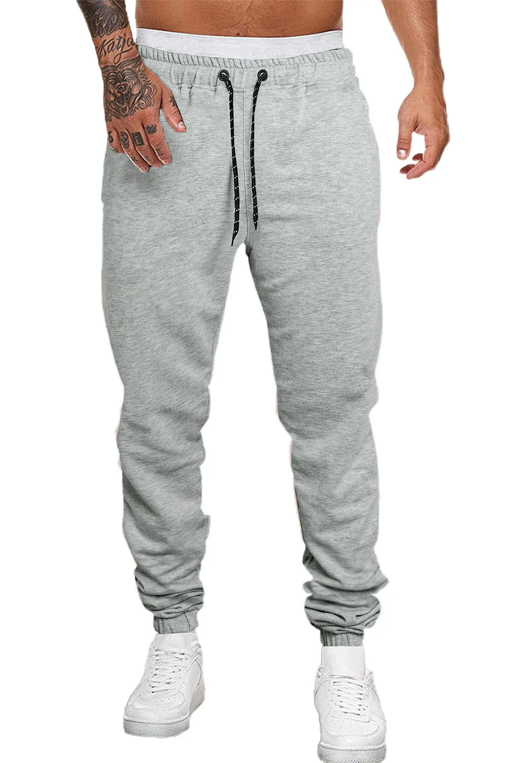 Men's Solid Color Drawstring Elastic Waist Joggers