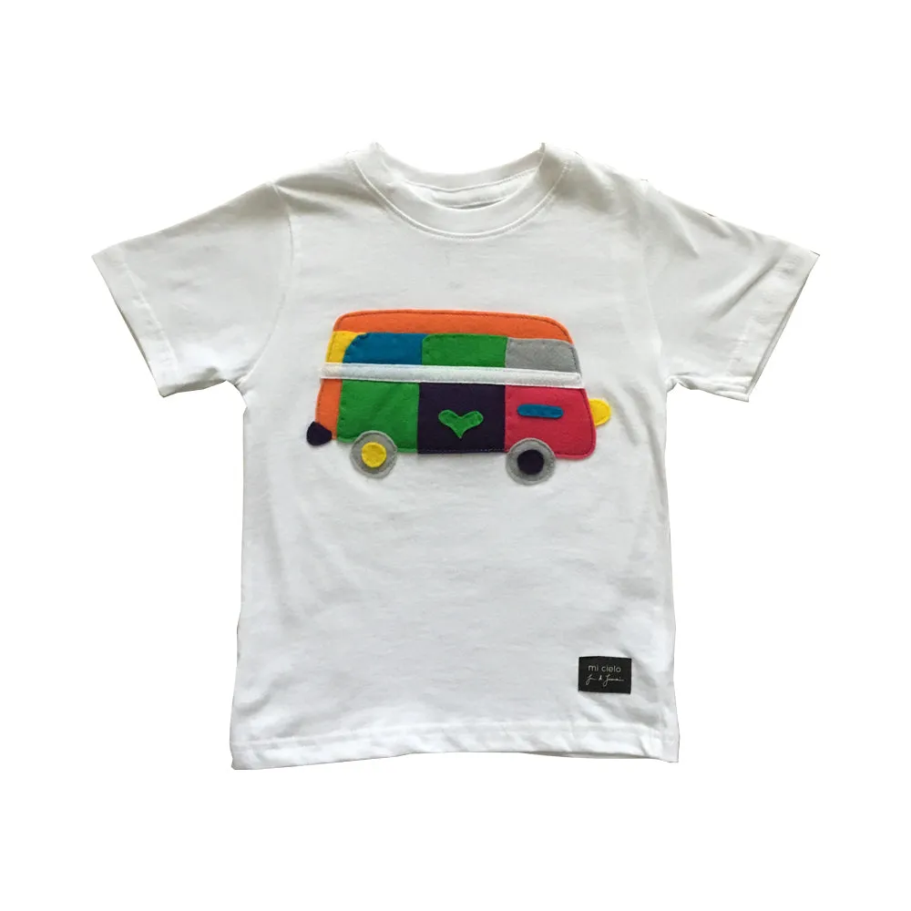 mi cielo x JUAN DE LASCURAIN - The Van – White Kids Tee – Boys or Girls