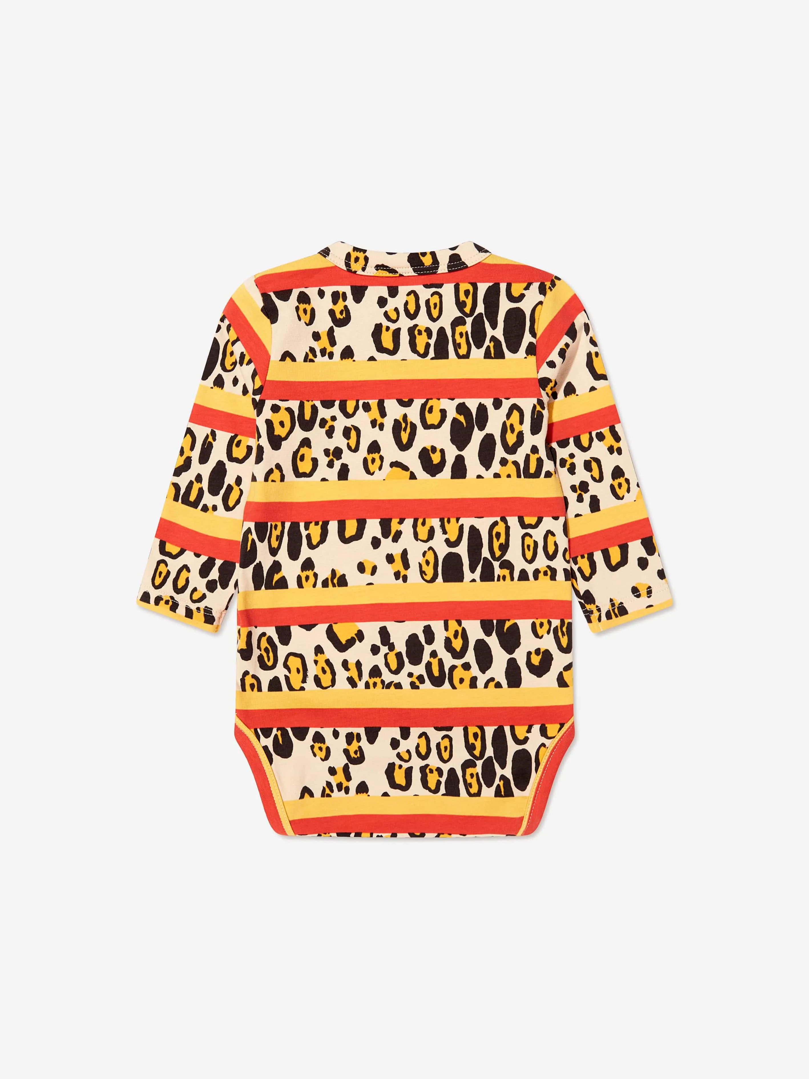 Mini Rodini Baby Organic Cotton Leopard Stripe Bodysuit in Multicolour