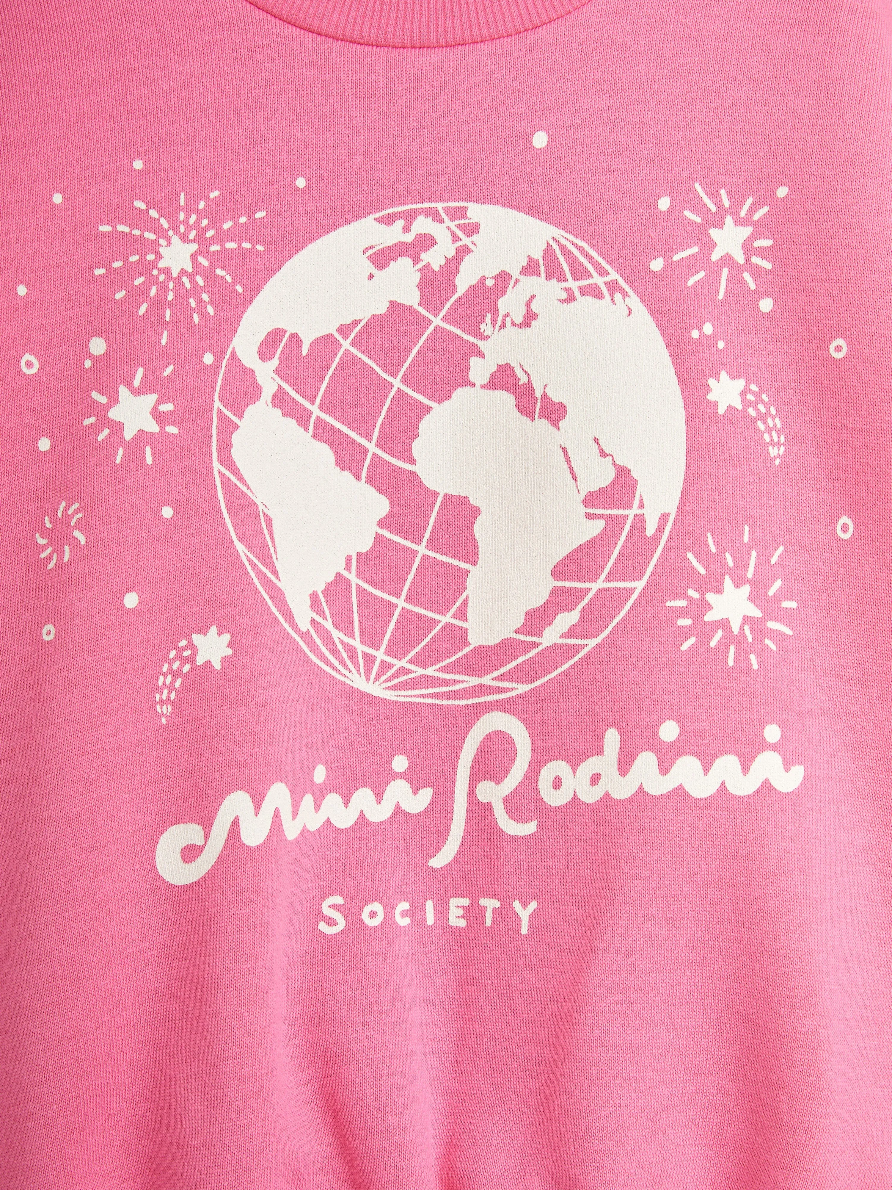 Mini Rodini Girls Society Sweatshirt in Pink