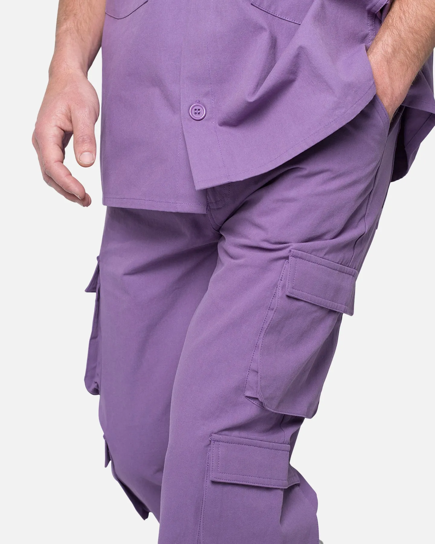 MNML Cotton Cargo Pants Purple