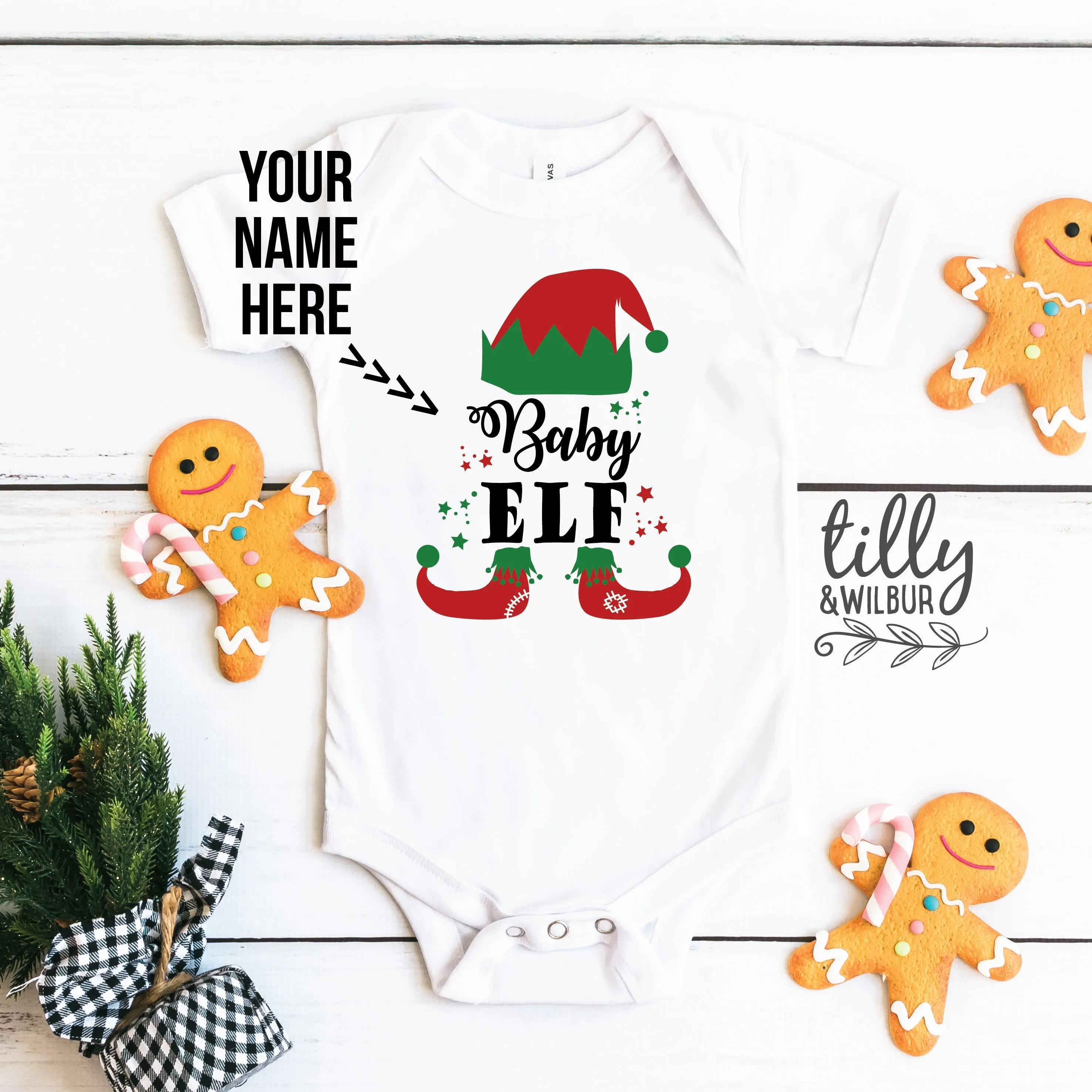 *MORE COLOURS AVAILABLE* Baby Elf Christmas Bodysuit