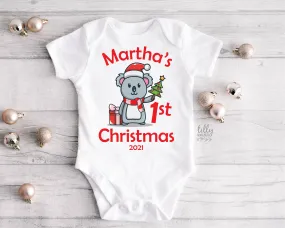 *MORE COLOURS AVAILABLE* Personalised 1st Christmas Onesie With Baby's Name