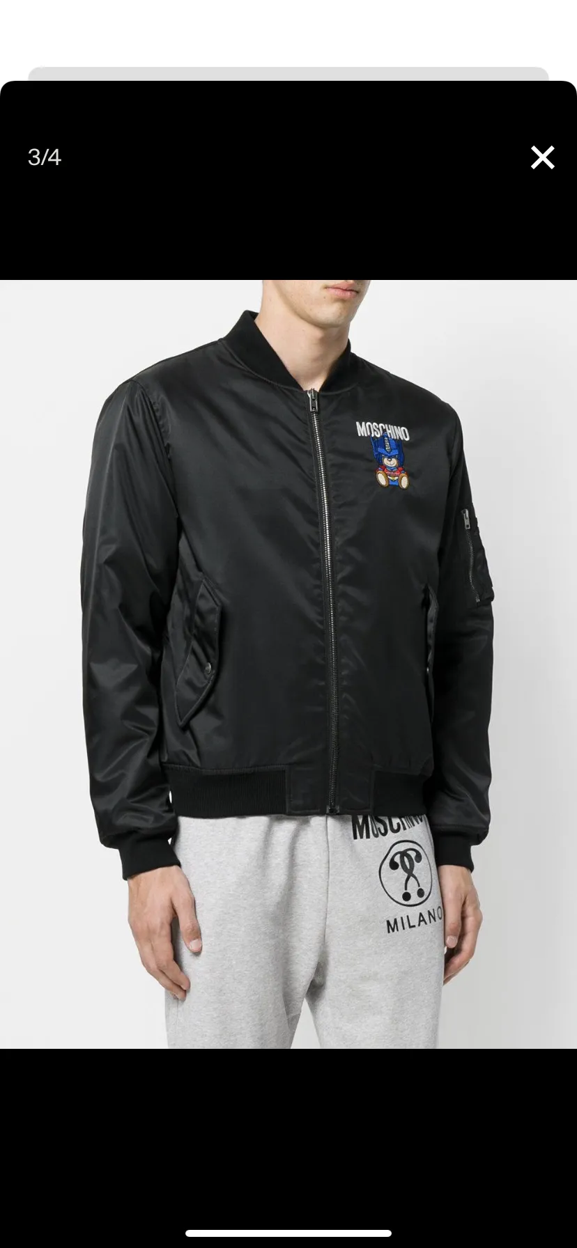 Moschino Couture Transformers Bear Bomber Jacket