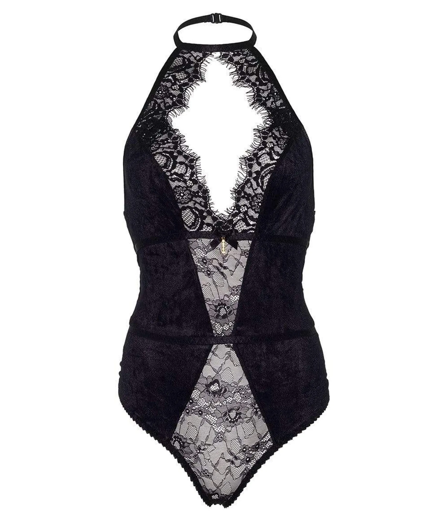 Mrs President Black Velvet & Eyelash Bodysuit