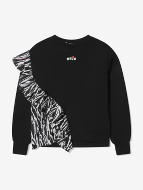 MSGM Girls Frilly Trim Logo Sweatshirt