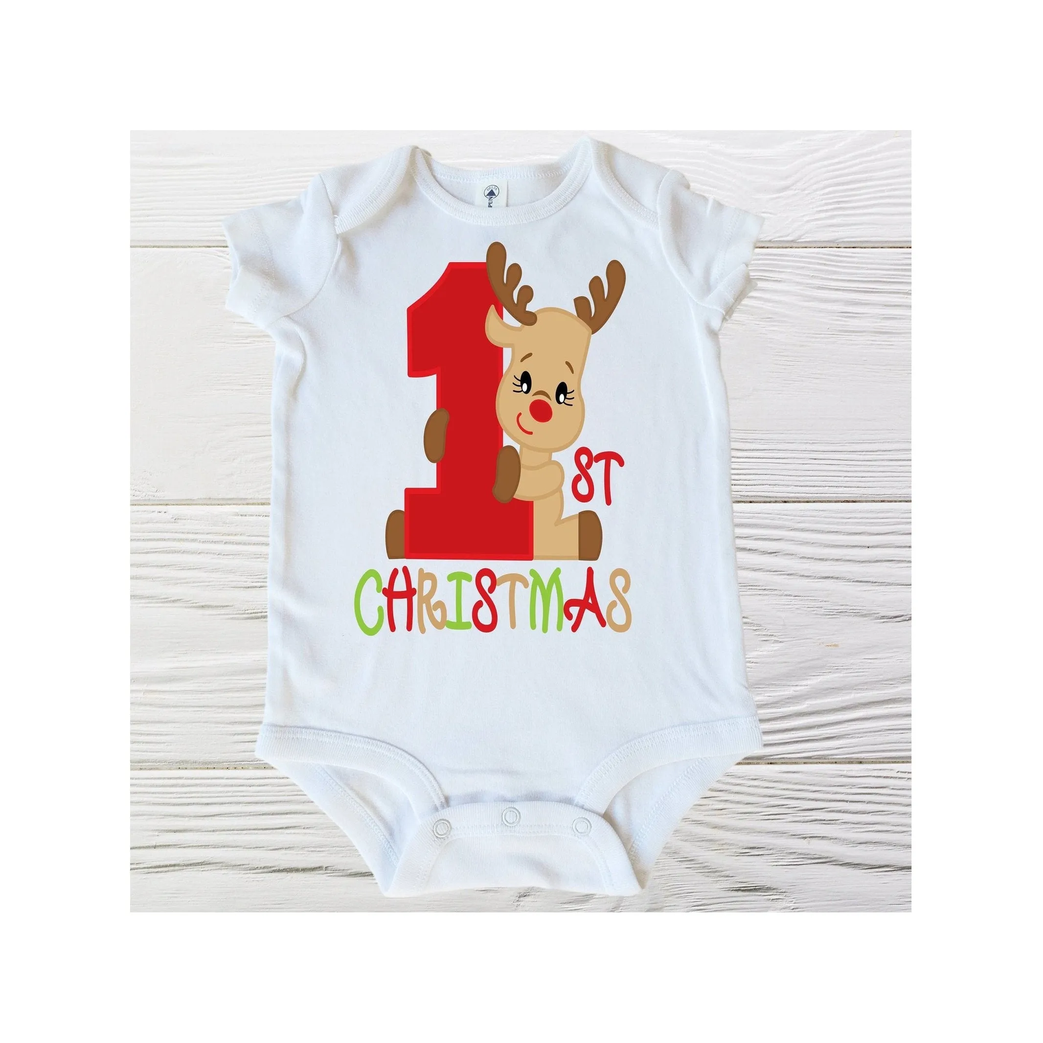 My first Christmas onesie |  Baby First Christmas | Reindeer Christmas Onesie | Baby Boy Onesie | Baby Boy Bodysuit