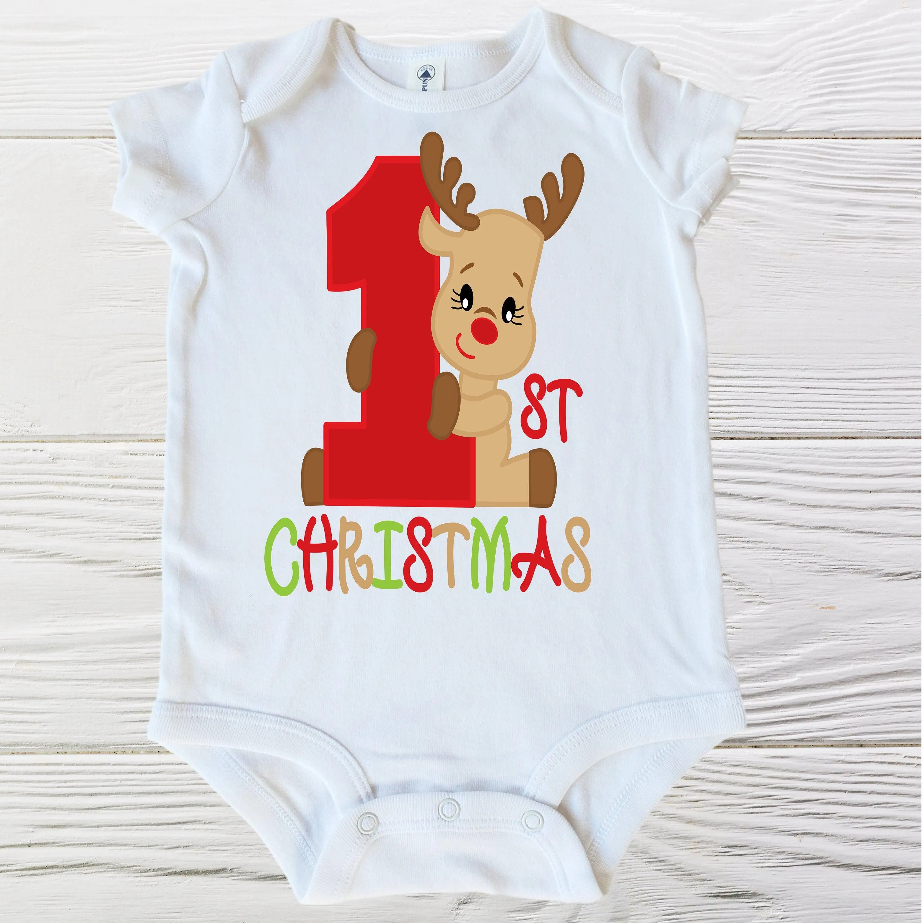 My first Christmas onesie |  Baby First Christmas | Reindeer Christmas Onesie | Baby Boy Onesie | Baby Boy Bodysuit